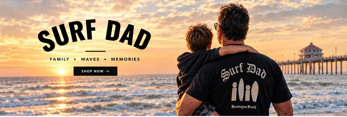 Surf Dad family beach hero